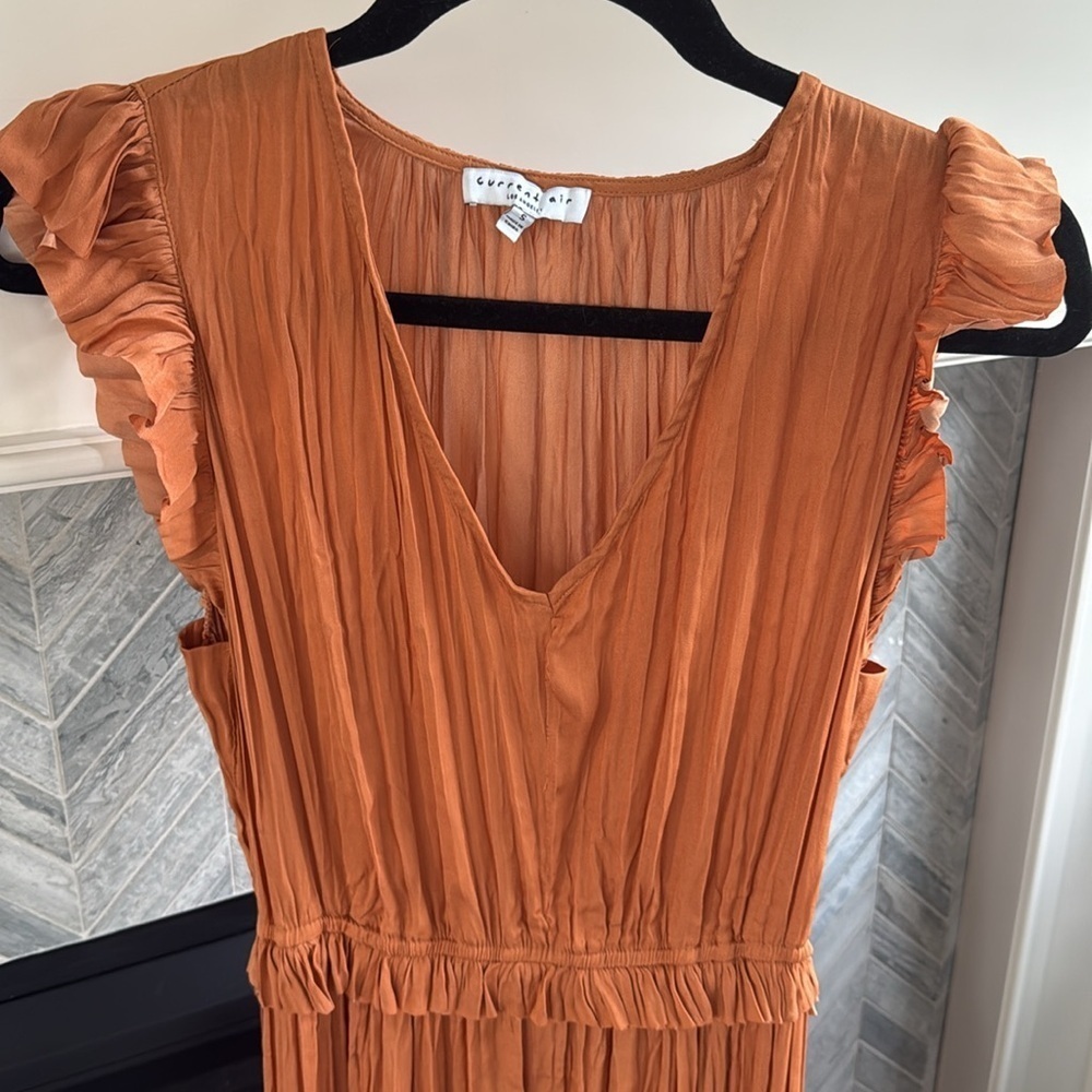 Anthropologie • Current Air Orange Ruffle Dress S - Picture 2 of 6